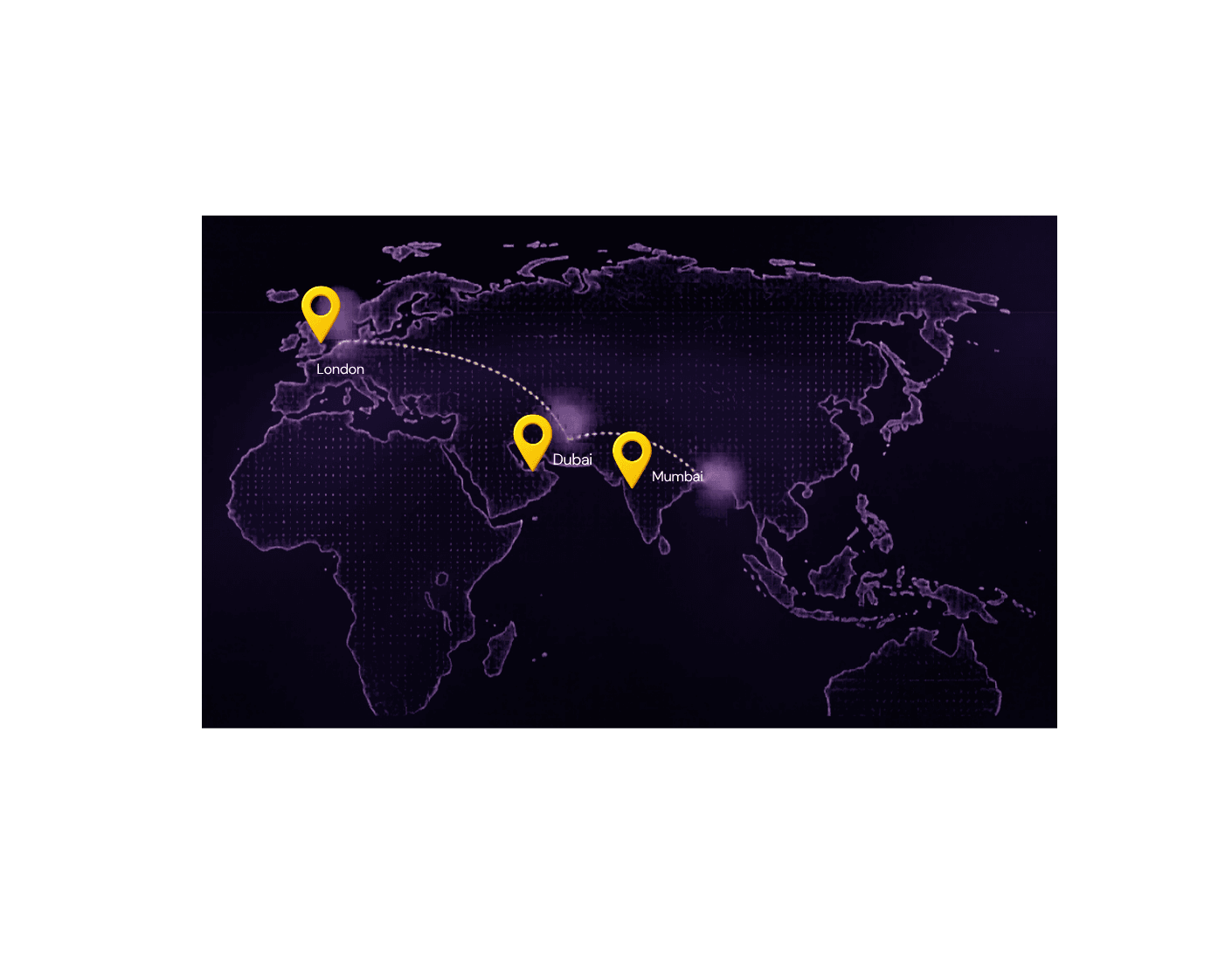 Map showing Zishes registered company locations in the UK, India, and UAE