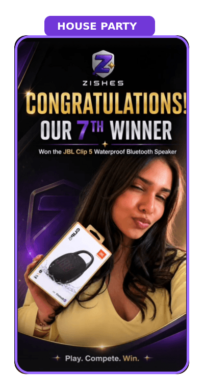 House-party campaign winner with their prize